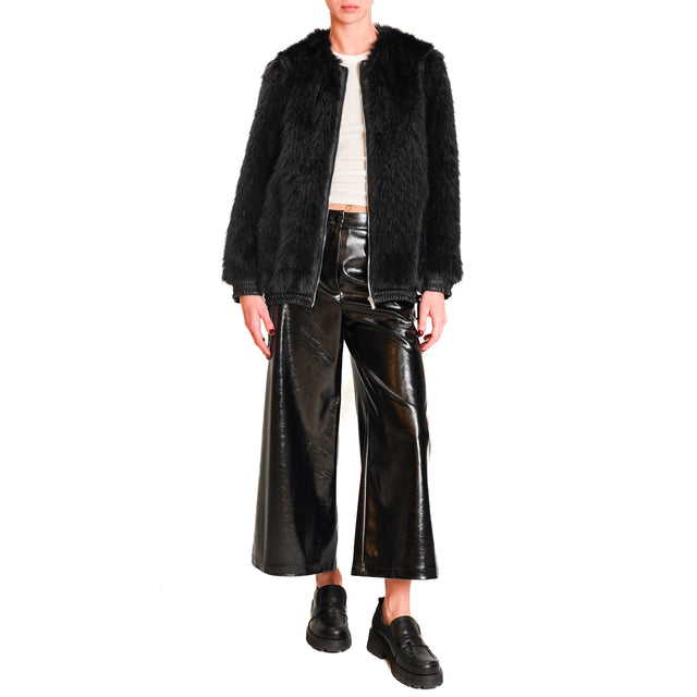 Motel-leatherette trousers - black