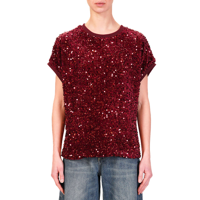 Motel-Blusa con paillettes - Bordeaux