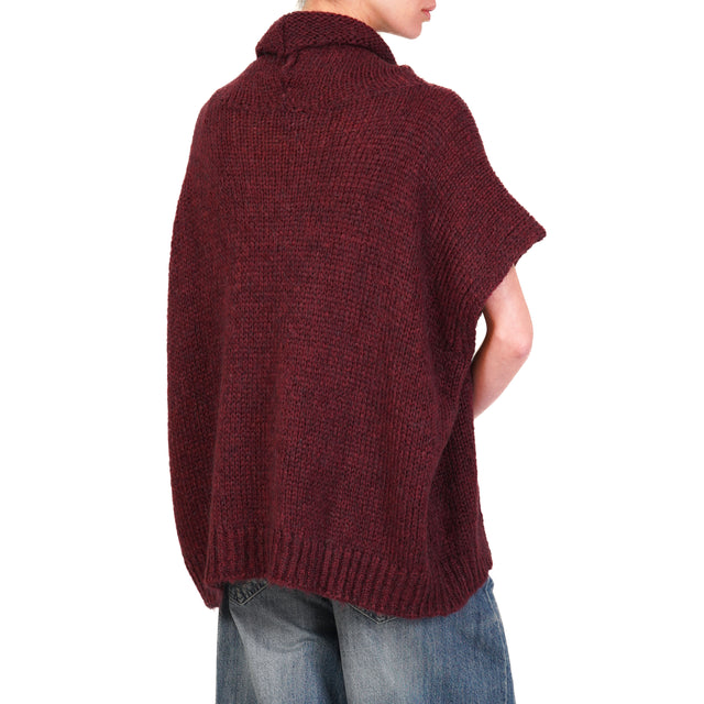 Motel-Maglia mohair collo alto - bordeaux