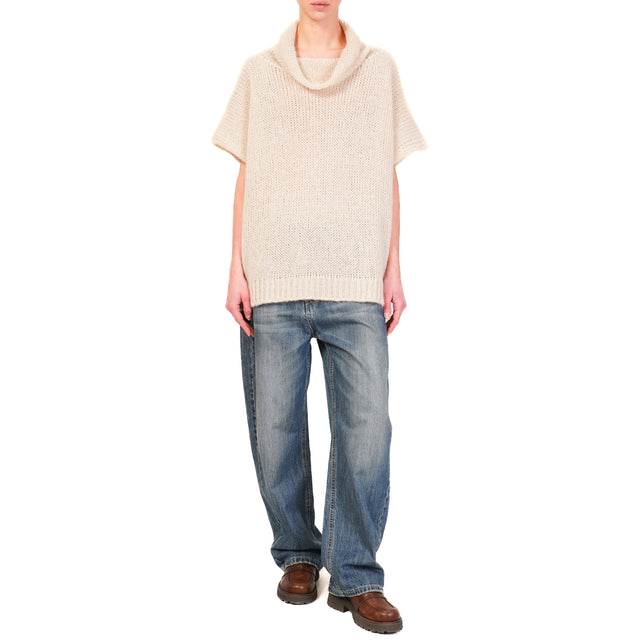 Motel-Maglia mohair collo alto - mastice