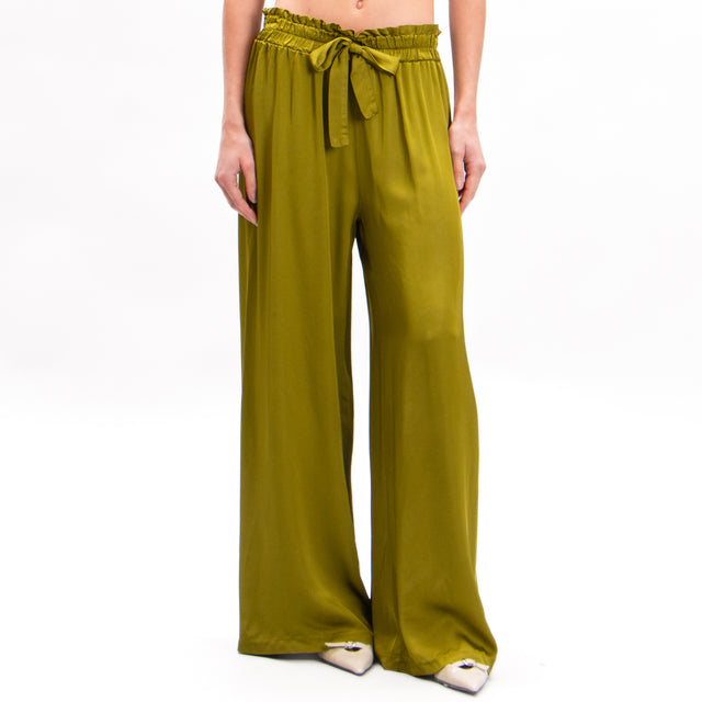 Motel-Pantalone in satin con coulisse - olio