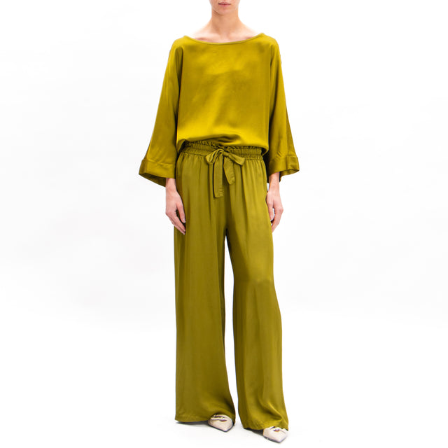 Motel-Pantalone in satin con coulisse - olio