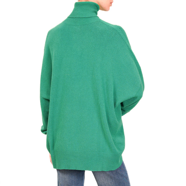 Motel-Maglia over collo alto stondata - VERDE