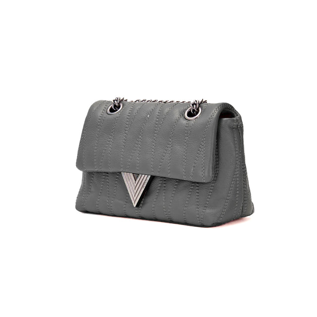 Vicolo-Borsa Belleville small genuine leather - grigio