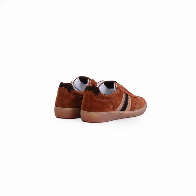 Ovye'-Sneakers suede con lurex - cognac/platino