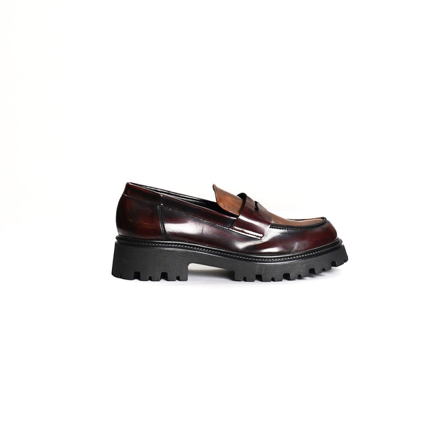 Ovye'-Two-tone naplak mocassin - burgundy/leather