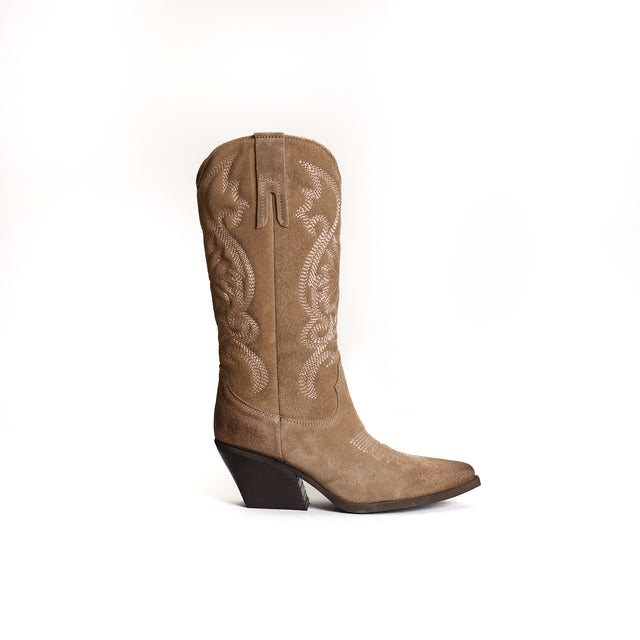 Ovye'-Suede Texan Boot - Taupe