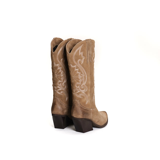 Ovye'-Suede Texan Boot - Taupe