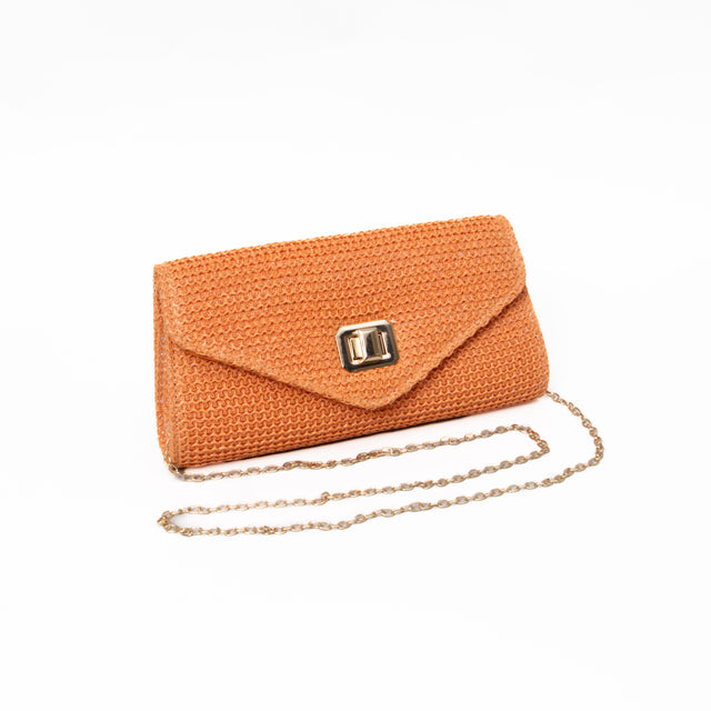 Souvenir-Clutch in rafia - arancio