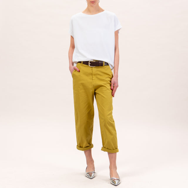 Zeroassoluto-Pantalone LORY baggy elasticizzato - olio