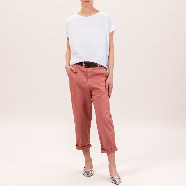 Zeroassoluto-Pantalone LORY baggy elasticizzato - pink pepper