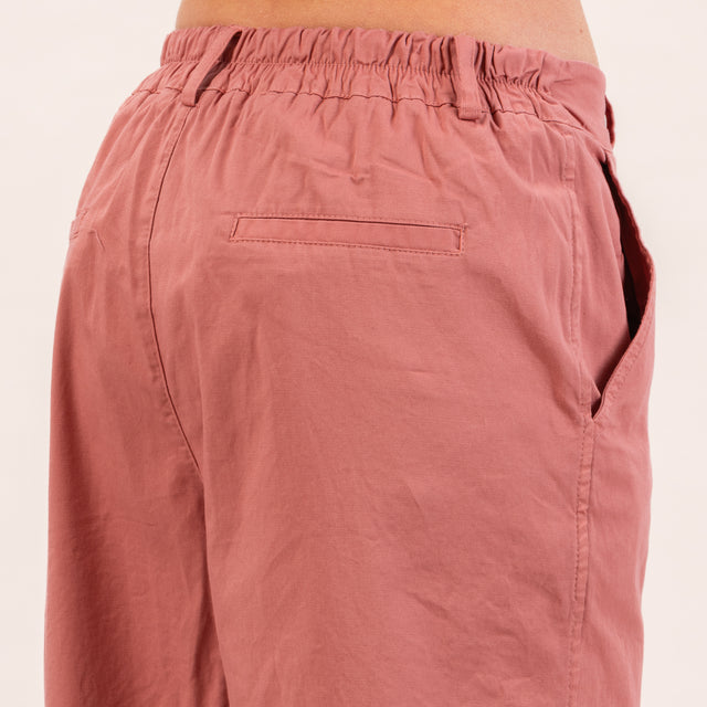 Zeroassoluto-Pantalone LORY baggy elasticizzato - pink pepper