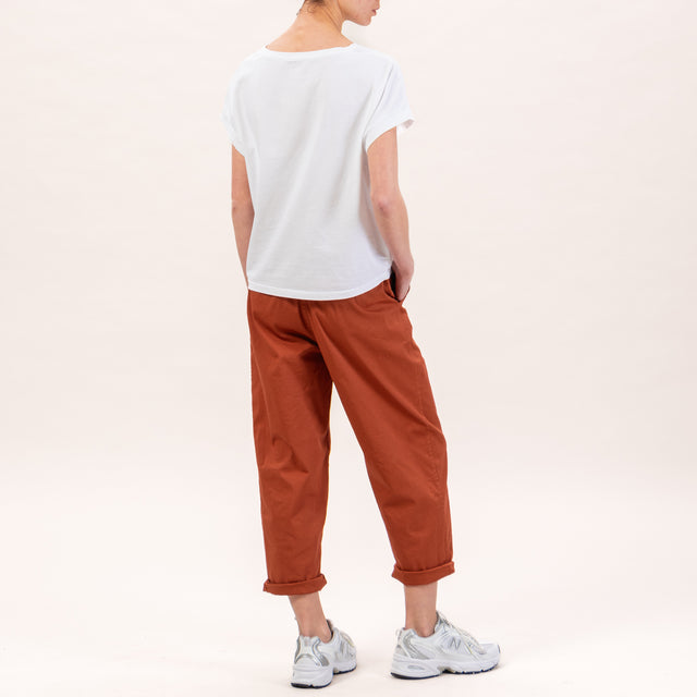 Zeroassoluto-Pantalone LORY baggy elasticizzato - rame