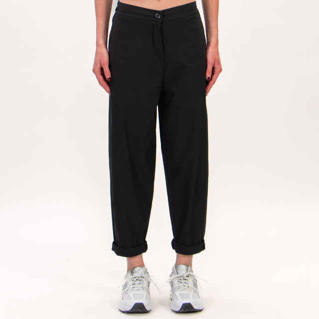 Zeroassoluto-Pantalone BATY tessuto elasticizzato, elastico dietro - nero