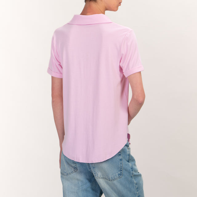 Zeroassoluto-Camicia CARLY mezza manica in jersey - rosa