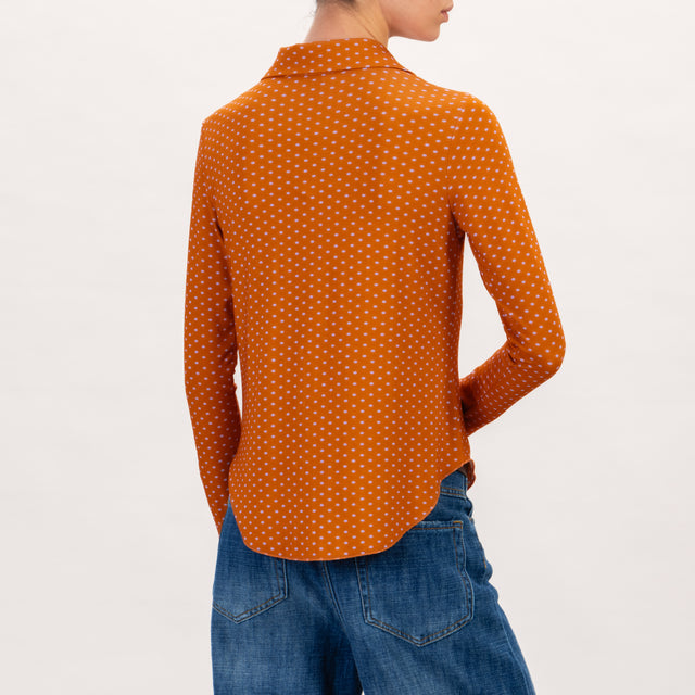 Zeroassoluto-Camicia CHARLY jersey pois - rame/lilla