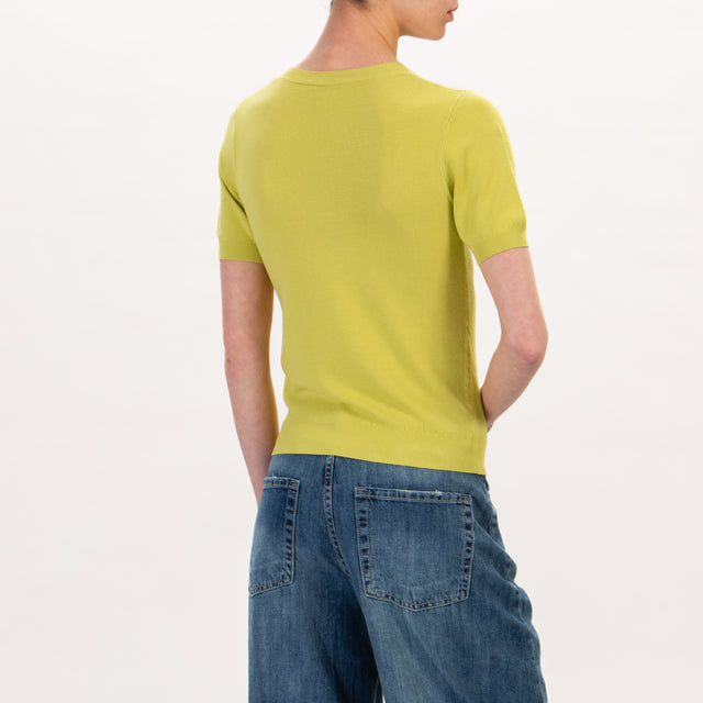 Zeroassoluto-Maglia girocollo mezza manica - lime