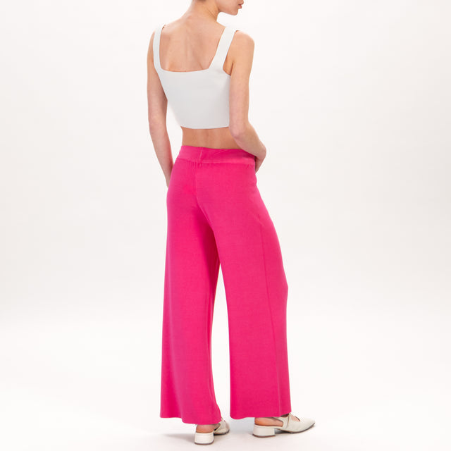 Zeroassoluto-Pantalone in maglia elastico in vita - fucsia