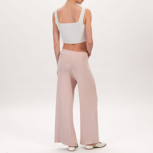 Zeroassoluto-Pantalone in maglia elastico in vita - rosa