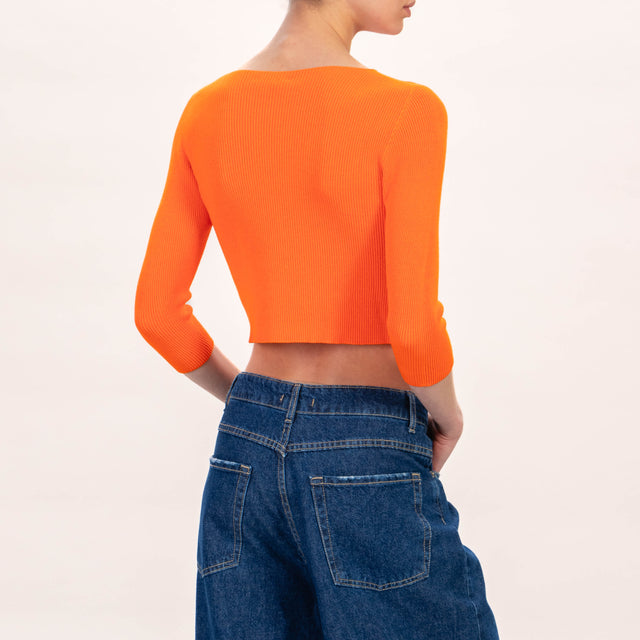 Zeroassoluto-Maglia crop a costine - orange