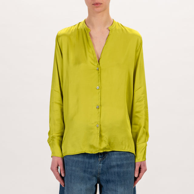 Zeroassoluto-Camicia LEA collo coreana in satin - olio