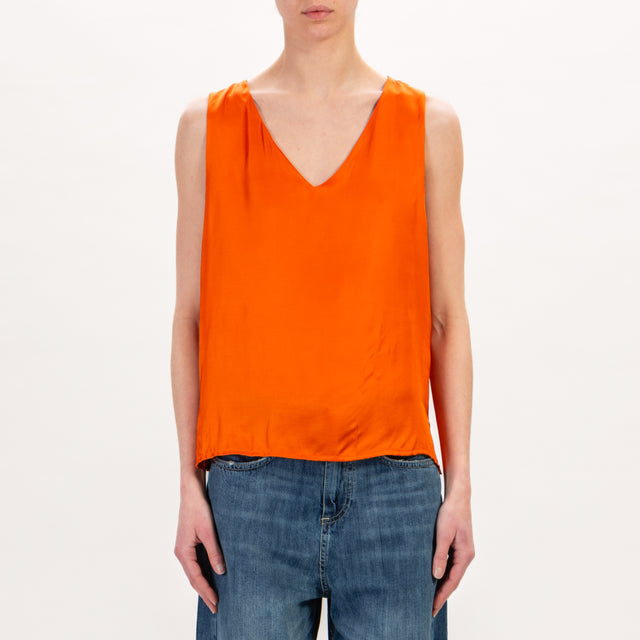 Zeroassoluto-Top LIA spacchi laterali in satin - orange