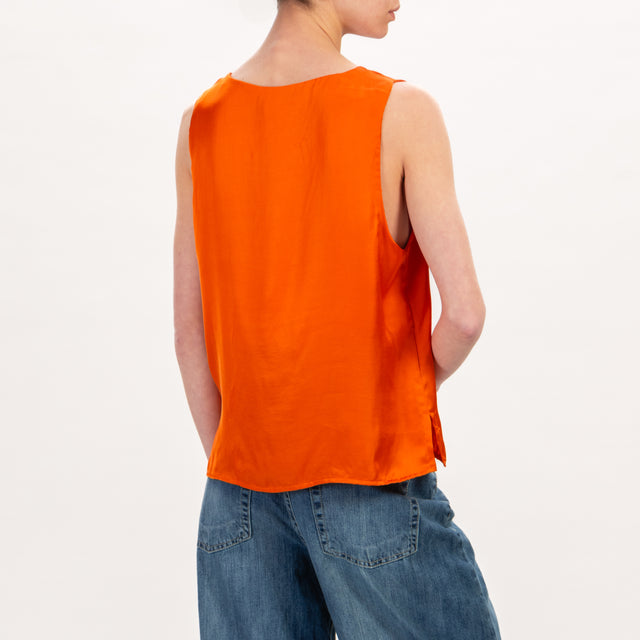 Zeroassoluto-Top LIA spacchi laterali in satin - orange