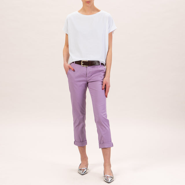 Zeroassoluto-Pantalone LOIS chino elasticizzato - glicine