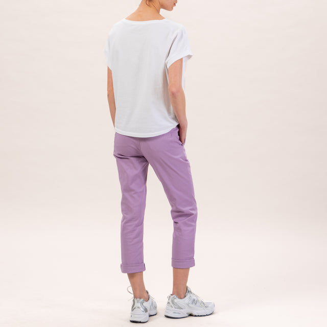 Zeroassoluto-Pantalone LOIS chino elasticizzato - glicine