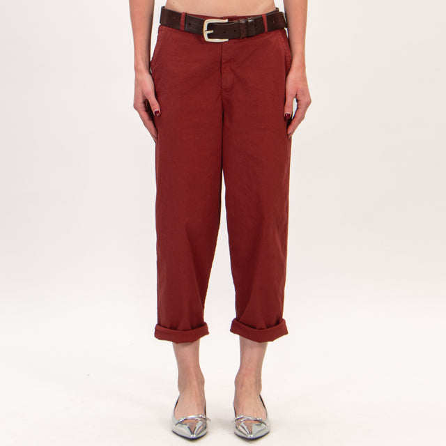 Zeroassoluto-Pantalone LORY baggy elasticizzato - terracotta