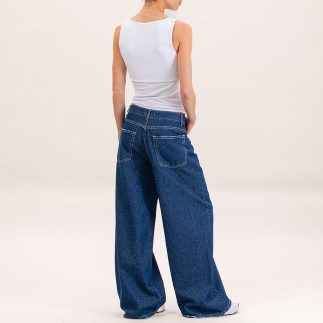 Zeroassoluto-Jeans PETAL palazzo tela ferma - denim