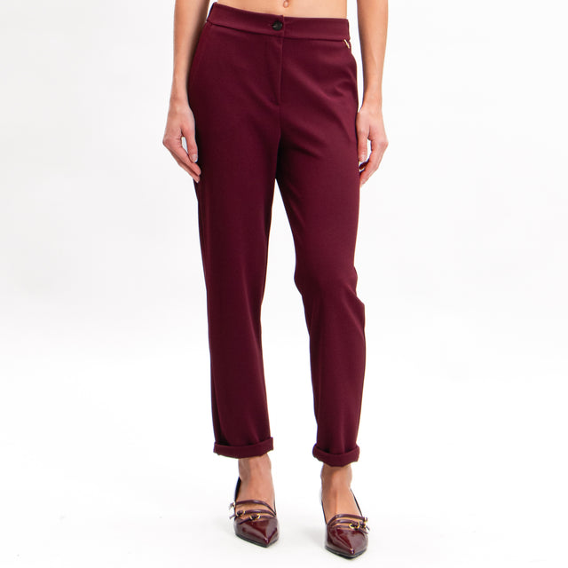 Souvenir-Elastic back trousers - ruby