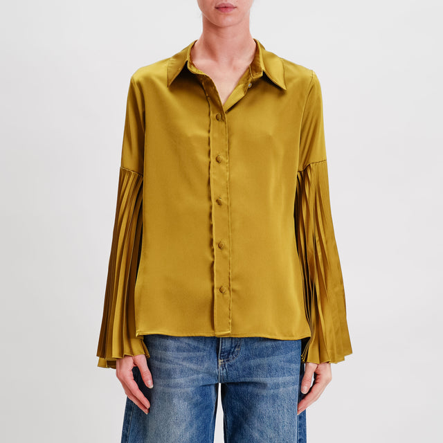 Souvenir-Camicia manica ampia plissé in satin - olio