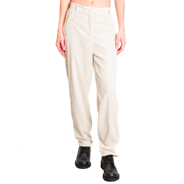 Souvenir-500-line velvet trousers - cream