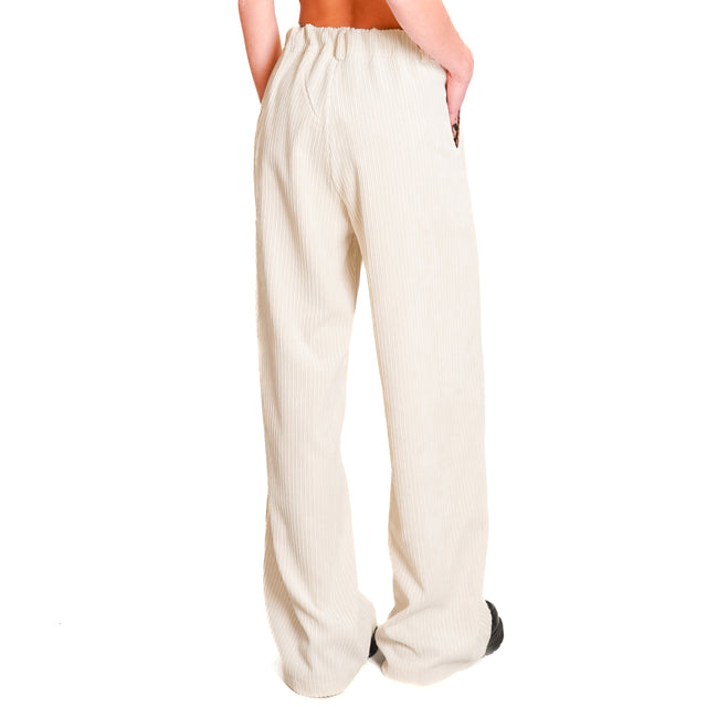 Souvenir-Palazzo trousers velvet 500 lines - cream