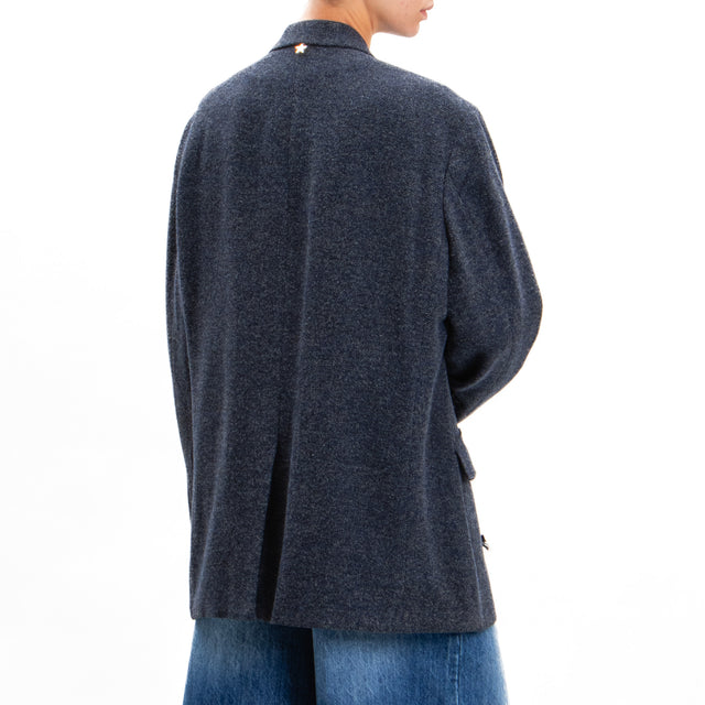 Souvenir-Giacca oversize dettaglio fiocchi - tweed blu