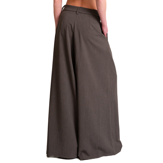 Souvenir-Pantalone wide leg con pinces - piombo