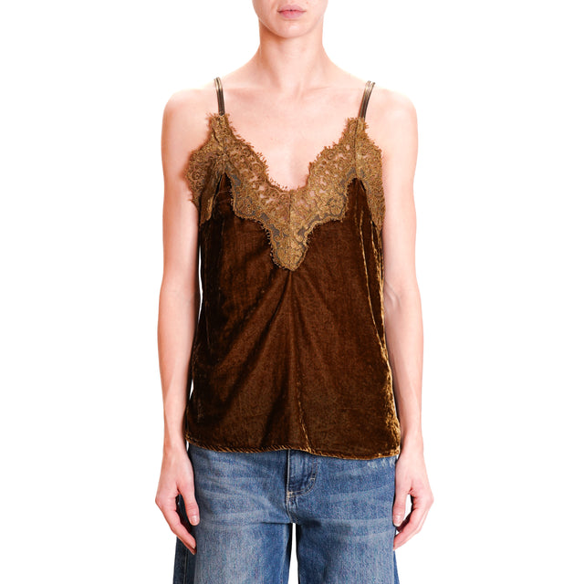 Souvenir-Top in velvet adjustable straps - oil