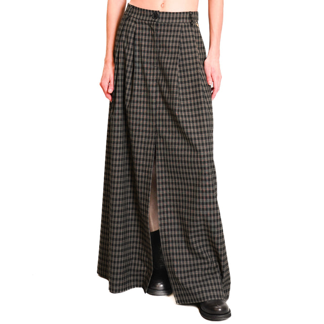 Souvenir-Skirt with front slit - black/beige