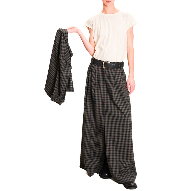 Souvenir-Skirt with front slit - black/beige