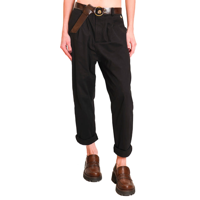 Souvenir-Pinces trousers with belt - black