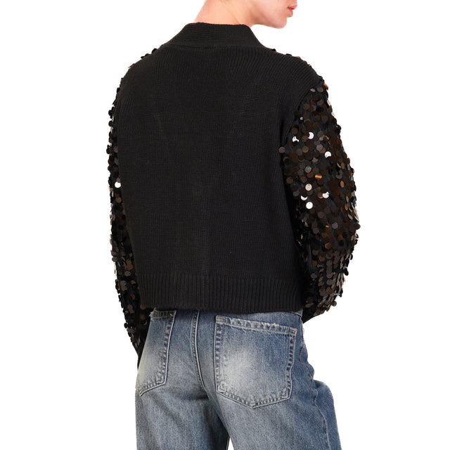 Tensione in-Cardigan maxi paillettes - nero