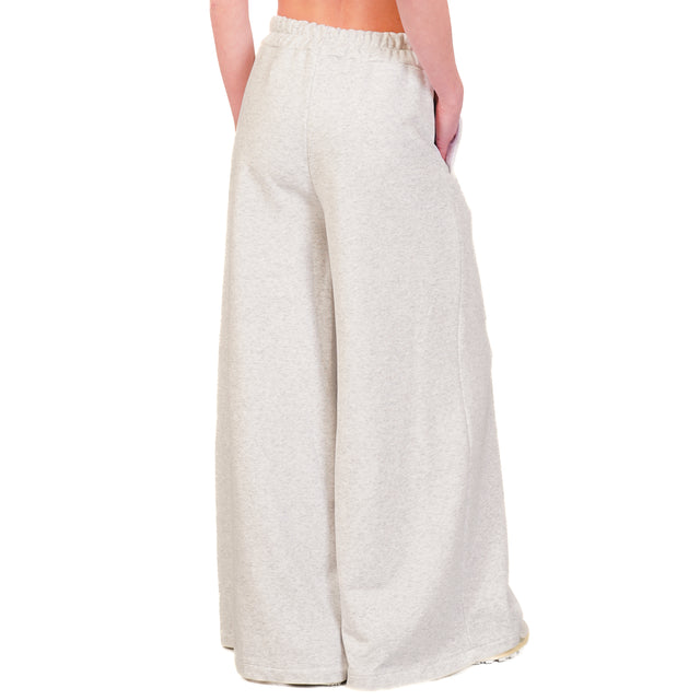 Tensione in-Pantalone in felpa wide leg elastico - grigio