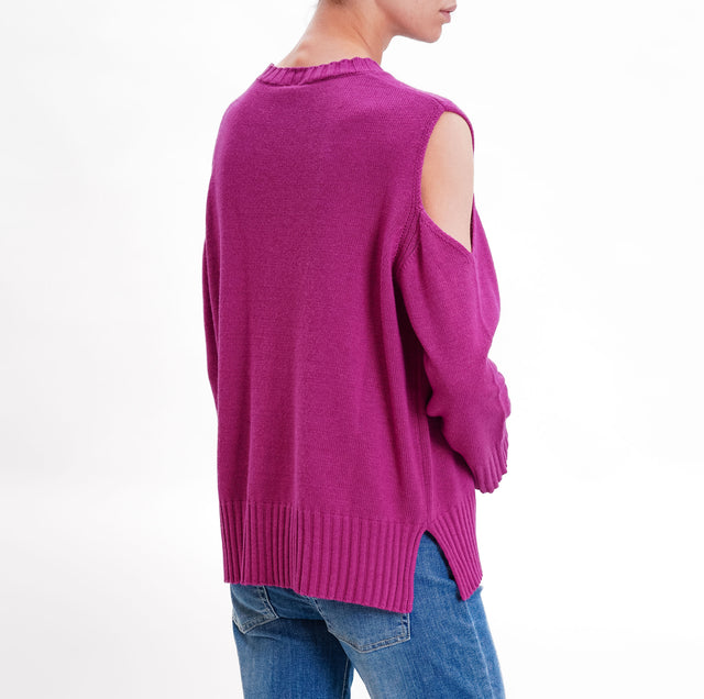 Tensione in-Maglia cut out misto cashmere - malva