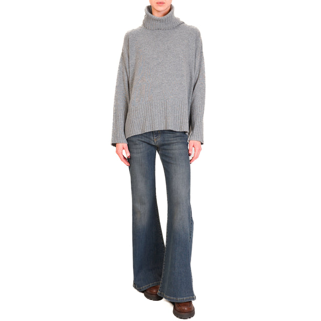 Tensione in-Maglia collo alto misto cashmere - grigio