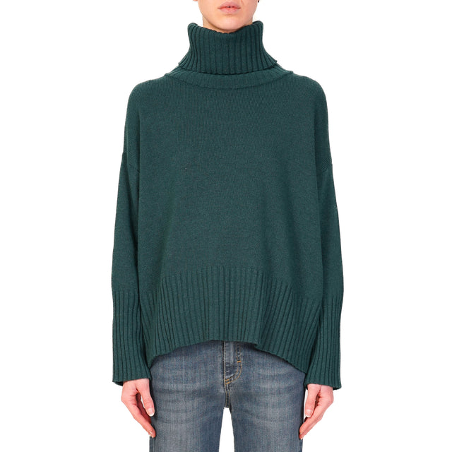 Tensione in-Maglia collo alto misto cashmere - verde