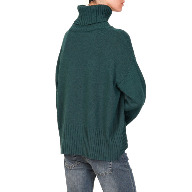 Tensione in-Maglia collo alto misto cashmere - verde