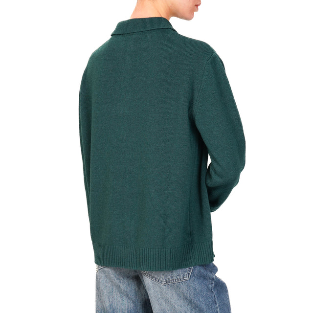 Tensione in-Maglia collo polo misto cashmere - VERDE