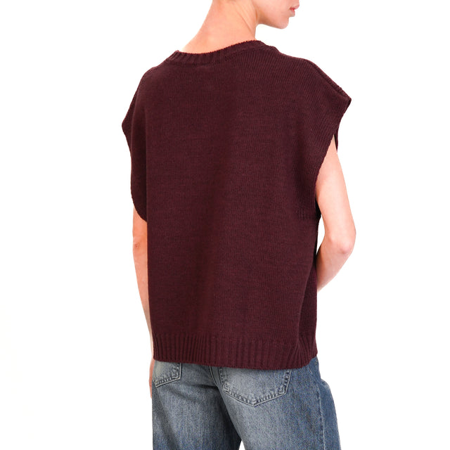 Tensione in-Gilet orsetto misto alpaca - bordeaux