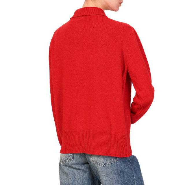 Tensione in-Maglia collo polo misto cashmere - rosso